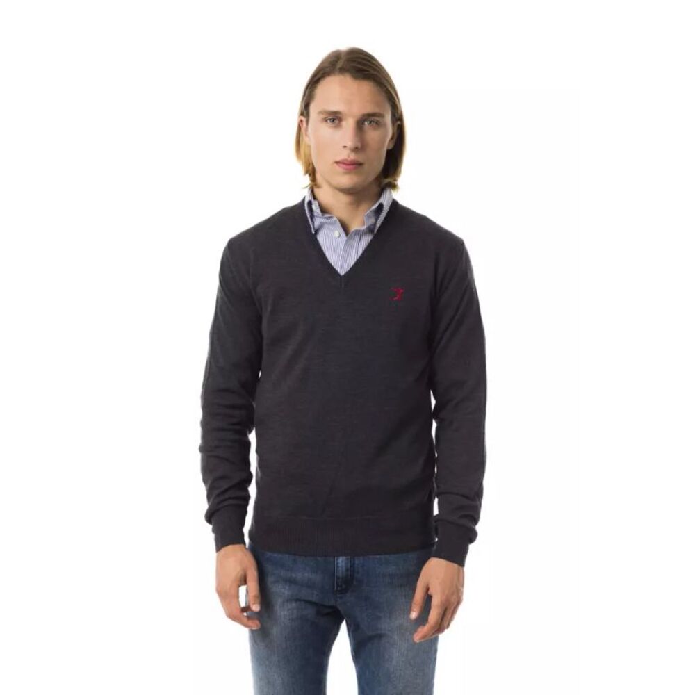 Uominitaliani Gray Merino Wool Men Men's Sweater